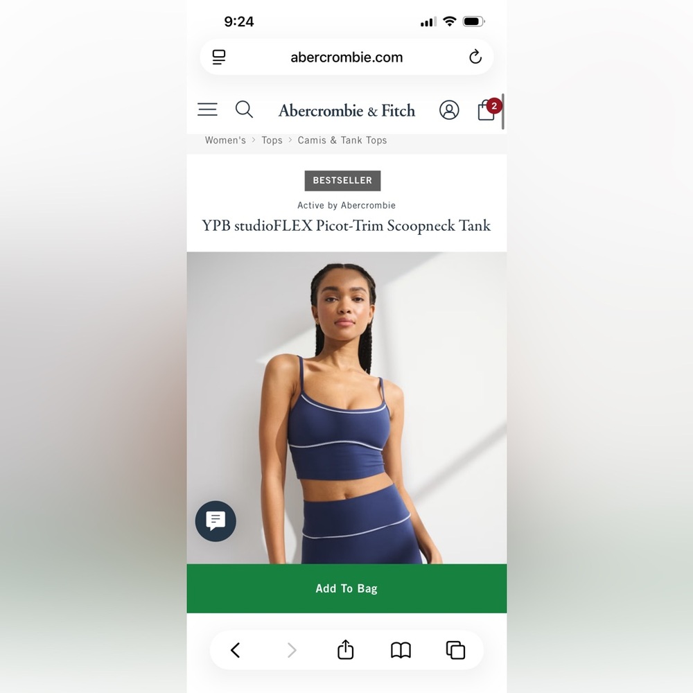 Abercrombie YPB Workout Top Size Small